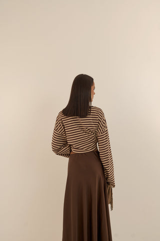 GONNA MAXI SATINATA MARRONE