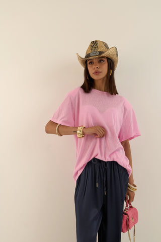 T-SHIRT con spallina imbottita COTTON ROSA