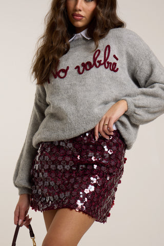 Shiny Bloom Mini BURGUNDY