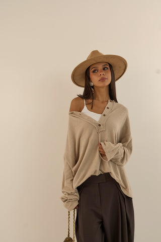 MAGLIA AMPIA WEEKEND BEIGE
