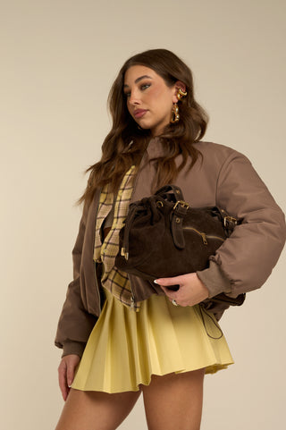 TAUPE SLEEK BOMBER