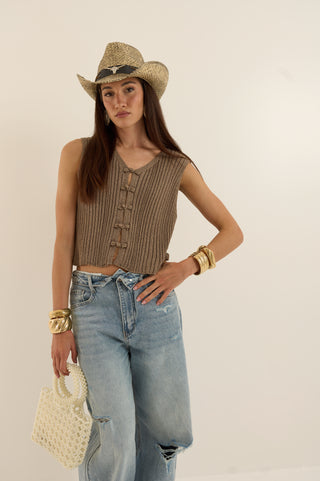 ROMANTIC GILET MARRONE