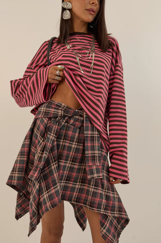 GONNA A CAMICIA MARTY INVERNO ROSA LAMPONE