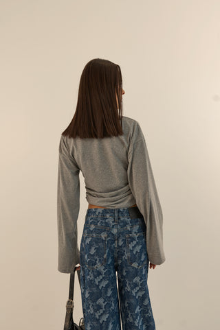 MAGLIA MANICHE SVASATE KATE GRIGIO