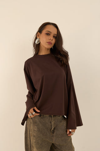 MAGLIA SQUADRATA BEL MARRONE