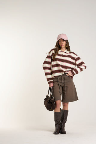 MAGLIA POLO RIGHE ROSEWOOD