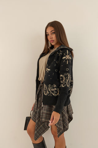 CARDIGAN ZIP RANGER NERO