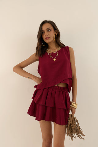 COORDINATO VISCOSA MARSALA RUBINO