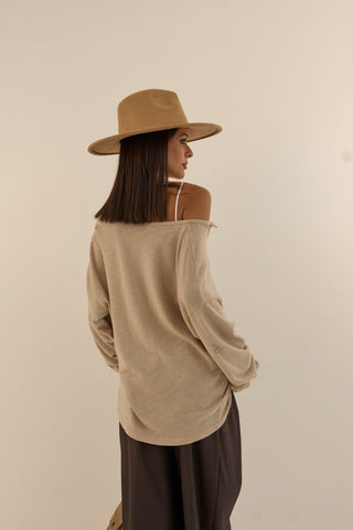MAGLIA AMPIA WEEKEND BEIGE