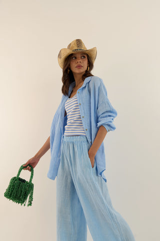 COORDINATO LINO ALGHERO AZZURRO