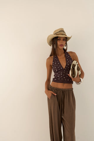 PANTALONE LINO BROWN