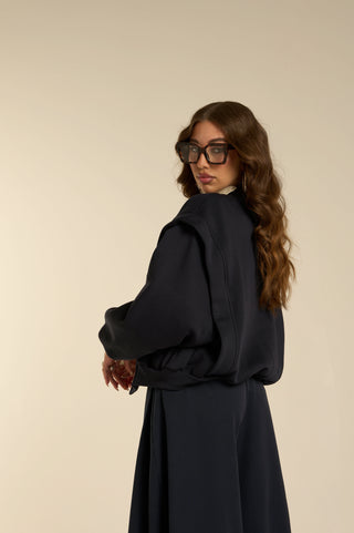 NAVY VOLUME BOMBER SWEAT