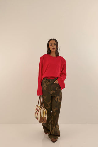 JEANS WIDE LEG CAMOUFLAGE ALLY