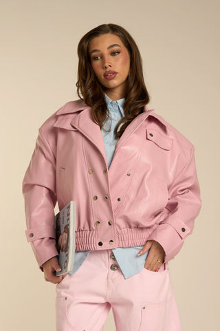 PINK GLOSSY BOMBER