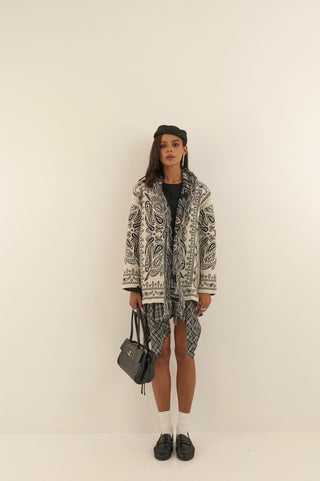 CARDIGAN JACQUARD BIANCO