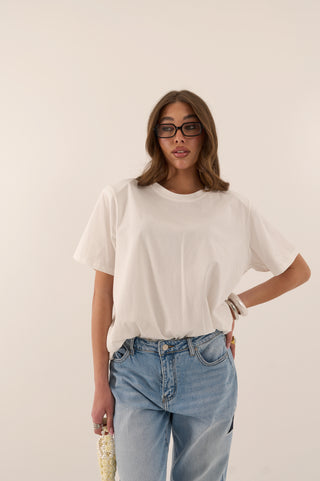 T-SHIRT CON SPALLINA IMBOTTITA BIANCA