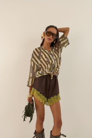 BROWN&GREEN CULOTTE LINGERIE