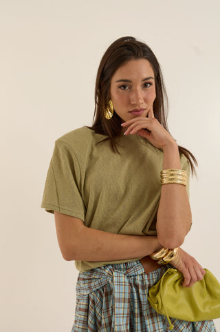 T-SHIRT con spallina imbottita COTTON VERDE