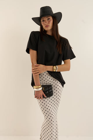 T-SHIRT CON SPALLINA IMBOTTITA NERA