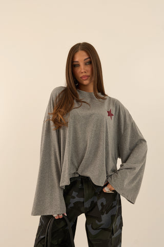 MAGLIA "GOOD THINGS TAKE TIME" GRIGIO