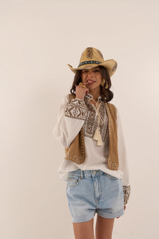 GILET IN SUEDE RANCH