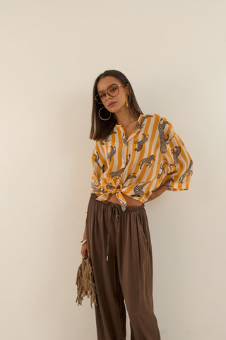 PANTALONE SATIN CIOCCOLATO