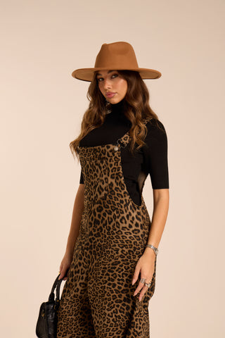 Salopette in jeans LADY LEOPARD