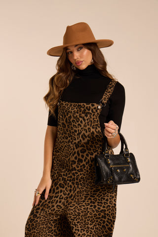 Salopette in jeans LADY LEOPARD