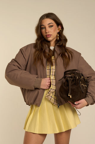 TAUPE SLEEK BOMBER