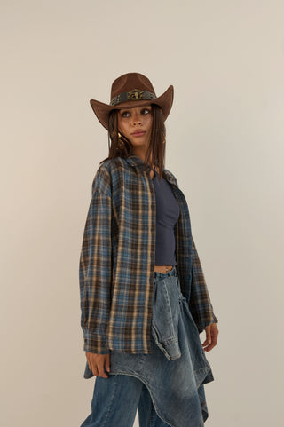 CAMICIA WESTERN AZZURRO
