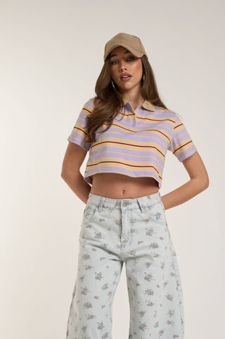 POLO CROP MULTIRIGHE