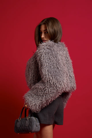 Eco Pelliccia CROP MONGOLIA GREY