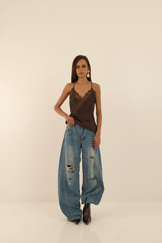 CRASH DENIM JEANS
