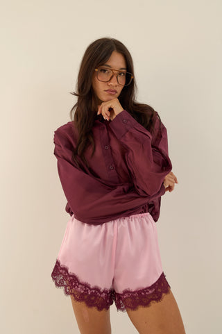 BURGUNDY CULOTTE LINGERIE