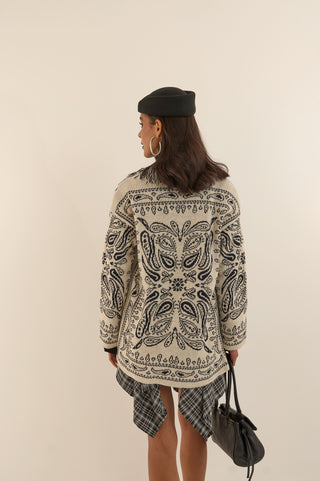 CARDIGAN JACQUARD BIANCO