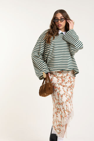 GONNA SATINATA MILLY FLOREALE