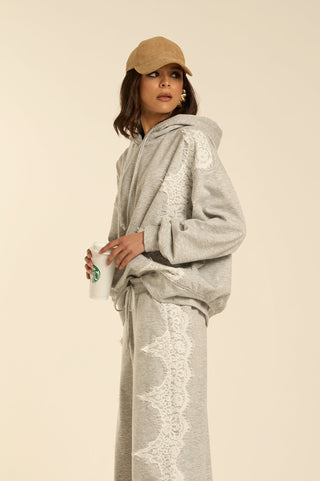 WHITE LACE STREET HOODIE