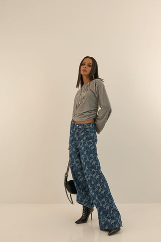CAMO BLUE DENIM JEANS