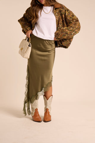 Gonna satinata in pizzo MILLY