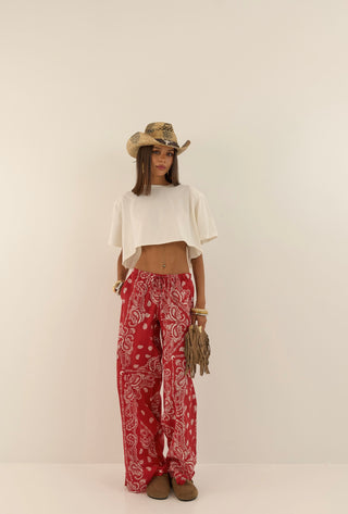 PANTALONE BANDANAS ROSSO