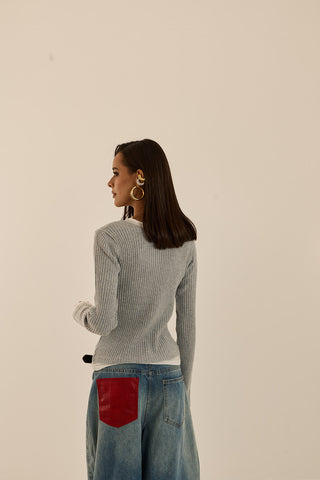 MAGLIA COSTE LAYER GRIGIO