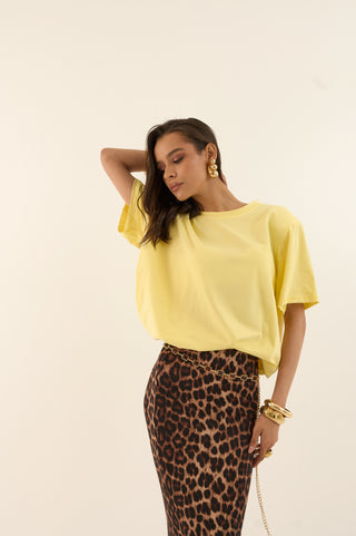 T-SHIRT CON SPALLINA IMBOTTITA GIALLO
