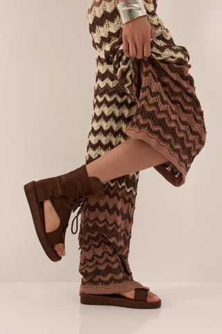 SANDALO SUEDE MARRAKESH MARRONE