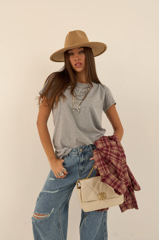 T-SHIRT BASICA GRIGIO