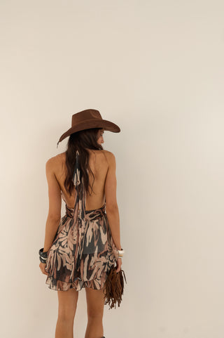 ABITO CHIFFON MARRONE