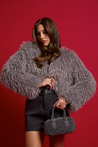 Eco Pelliccia CROP MONGOLIA GREY