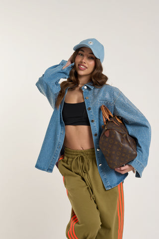 CAMICIA DENIM SPARKLE OVERSIZE