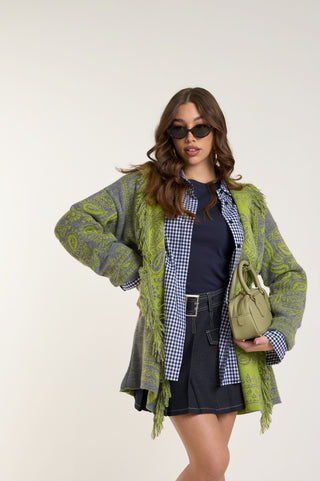 Cardigan Jacquard GREEN