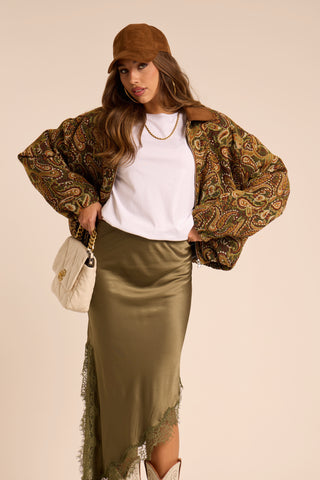 Gonna satinata in pizzo MILLY