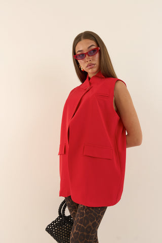 GILET ASIMMETRICO CORE CUT ROSSO